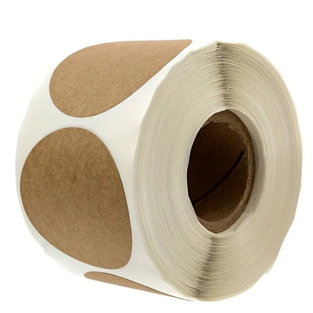 (42) Roll of 500 Natural Kraft 1” Stickers, Business or Personal